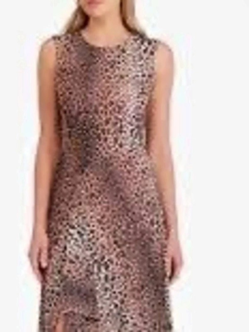 Avec Les Filles Leopard Print Asymmetrical Midi Dress
